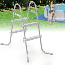33" 2-Step Steel Frame Above Ground Swimming Pool Ladder,Heavy Duty Double Sided Removable Pool Steps,Pool Ladder Steps With Non-Slip Plastic Steps For Entry And Exit - None - View 2