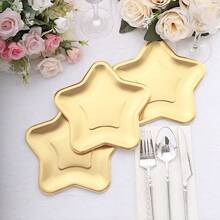 Juego de 20 piezas/10 piezas/5 piezas/1 pieza de platos con forma de estrella, conjunto multiusos adecuado para fiestas de cumpleaños, servicio de pasteles y bocadillos, reuniones festivas y utilería fotográfica