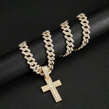 Cross Alloy Pendant Necklace,Daily Outfit, Street Party Exquisite Craftsmanship, Bold Boutique, Men's Accessories, Atmospheric Jewelry, Holiday Gifts.
