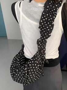 Back To School Korean Ins Style Retro Minimalist Design Versatile Shoulder Bag, Suitable For College Students, Tote Bag, Lazybones Style For University Class And Commute
