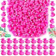 100pcs Mini Resin Flamingo & Duck Figures, Adorable Flamingo Statues For Cake Decoration, Garden, Toy House, Aquarium Decor, DIY Crafts