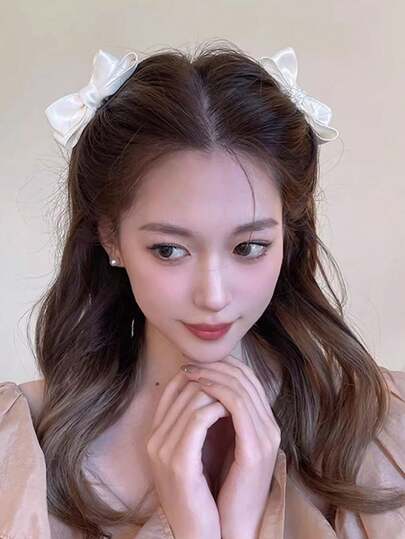 2 chiếc kẹp tóc nơ 3D bóng mượt bằng satin dành cho nữ, thiết kế tối giản dễ thương, phù hợp cho sử dụng hàng ngày, dự tiệc, trang trí sự kiện, kẹp càng cua, kẹp tóc cài, đồ dùng học tập, thanh lịch, sinh viên, trang phục mùa đông cho nữ, nơ, sang trọng, phụ kiện tóc, phụ kiện đội đầu, ghim cài tóc