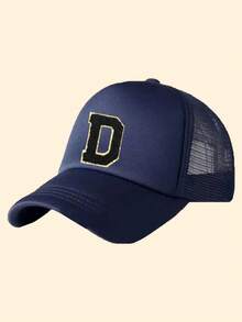 1pc 26 Letter Truck Cap, Fashionable & Versatile Mesh Breathable Sun Hat, Suitable For Daily Wear, Can Be Given As A Gift - Navy Blue - View 7