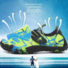 Shoes Barefoot Aqua Socks Outdoor Indoor Quick Dry Sandals Lightweight Slip On Walking Sneakers Beach Pool Swim (Little/Big) - 6-綠色/藍色 - 查看 2