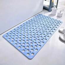Square Non-Slip Bathroom Mat With Suction Cup And Round Hole Design Shower Anti-Fall Household Shower Massage Quick Drainage Mat