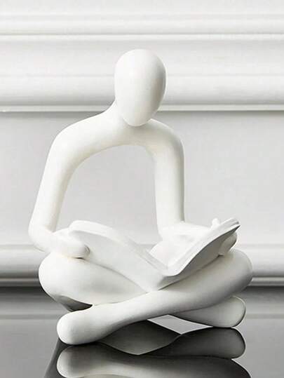Resin Sculpture Of Hands Reading Book, Minimalist Reading Figurine, Suitable As Room Decoration, Desktop Decor, Study Display, Living Room Accent, Also Great Gift For Students Or Teachers