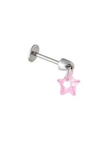 Toppiercing 1 Stück Premium Kubikzirkon Stern Design Ohrknorpel Piercing, minimalistischer Stil