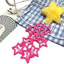 闪亮星星发夹女士发饰，玫瑰红星形发夹发爪，粉色星形发饰沙滩配饰 - 玫紅色 - 查看 5