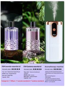 Máquina de aromaterapia con temporizador para uso doméstico, mini difusor de aceites esenciales de aromaterapia de ABS silencioso para el dormitorio, recargable, montado en la pared, automático para desodorizar el baño, ambientador eléctrico para oficina y coche, 5 modos de funcionamiento, 6 aceites esenciales con luces de ambiente de colores.