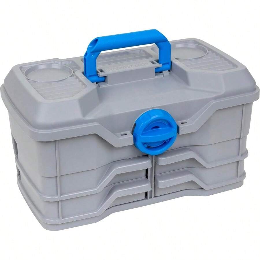 Outdoors Next Gen 4 0 Medium Fishing Tackle Box 4 Pivot Trays 23 Compartments Includes 25piece Tackle Kit Fishing Tackle And Gear Storage Fishing Lure Organizer Light Gray - LightGray - View 1