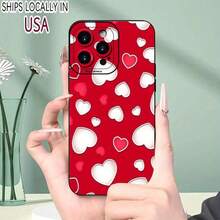 [Shockproof  Case With Lens] Valentine's Day Pattern For Case, Shockproof With Lens Protection Shockproof With Lens Protection, Black TPU, Compatible For11/ 12/ 13/ 14/ 15/ 16 Pro Max - màu đen - Xem 3