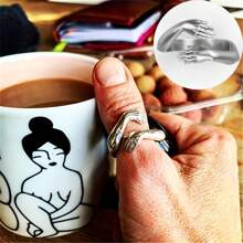 1 Stück Ring mit sich umarmenden Händen, Ring für Herren/Paar