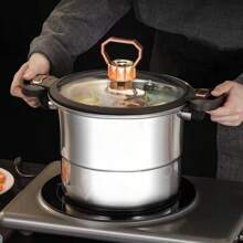 304 Stainless Steel Low Pressure Cooker, Multi-Functional Soup Pot, Household Pressure Cooker Suitable For Induction Cooktop, Gas Stove. Large Capacity Stewing Pot