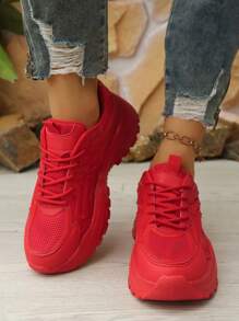 Zapatillas casuales transpirables para adolescentes, de suela gruesa de moda y versátil, con amortiguación de impactos, cómodas y duraderas