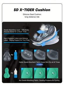 X-TIGER Herren Radunterhose mit 5D Polsterung, Sportfahrrad/MTB Liner Shorts mit rutschfesten Beingriffs