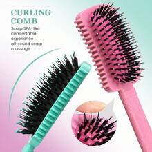 Curl Defining Brush Pink, Volume Curly Hair Brush For Effortlessly Detangling Shaping And Styling Women's Curls, Waves & Coils, Curly Hair Products, Reduce Frizz - Green+Pink - View 6