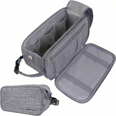 Toiletry Bag For Men, Travel Essentials Shaving Dopp Kit, Mens Travel Bag Toiletries Organizer Case For Grooming, PU Leather Water Resistant Cosmetic