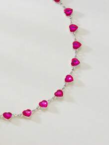 1 pieza Cadena de cintura de cristal con forma de corazón rosa para mujer, joyería corporal para mujeres, accesorio de Halloween
