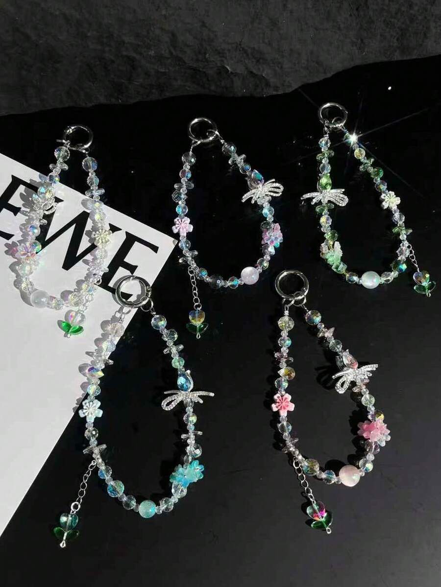 New Handmade Bead Tulip Phone Lanyard, Creative Phone Pendant Holder, Anti-Drop Anti-Scratch, Versatile Design - Multicolor - View 1