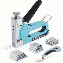 Staple Gun Heavy Duty Tacker Stapler Upholstery Nail Gun 3000x Staples Hand Tool - Blue - View 5