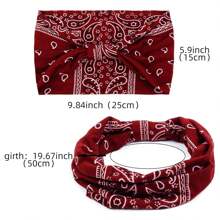 Tobeffect Knotted Headbands For Women African Boho Paisley Printed Bandanas Wide Hairband Head Bands For Women's Hair Thick Large Head Wraps Turbans Hair Accessories
