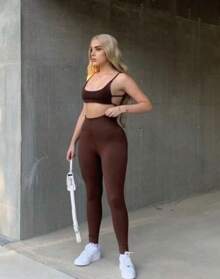 Calça Legging de Cintura Alta Sem Costura para Academia Feminina, Elástica e Fitness