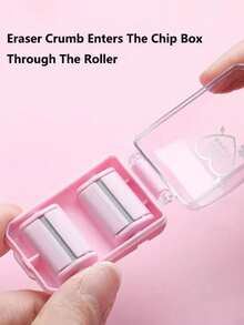 迷你橡皮擦碎屑收集器便携式桌面吸尘器带可爱橡皮擦手动桌面清扫器学生礼物学校办公室，用于学校用品，返校 - 彩色 - 查看 10