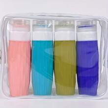 4pcs/Set 90ml Silicone Refillable Travel Bottles, Squeeze Type Portable Containers For Outdoor Travel, Business Trip And Home Use