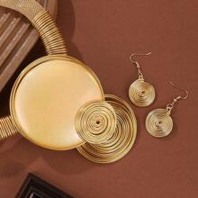 Bohemian Style Handmade Aluminum Wire & Resin Necklace Earring Set, Suitable For Casual, Holiday, Party Wear
