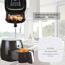 Air Fryer Liners - 8.5 Inches, 100pcs Premium Perforated Parchment Paper Compatible With Philips, Cozyna, Secura, NuWave Brio, Chefman, GoWISE USA, BLACK+DECKER, COSORI And More Air Fryers - 8.5 Inches Air Fryer Liners - 查看 4