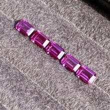 Batu Permata Safir Merah Keunguan Potongan Emerald Lepas 100% untuk Liontin, Bahan Pembuatan Perhiasan Tingkat Lanjut, DIY - Ungu - View 7