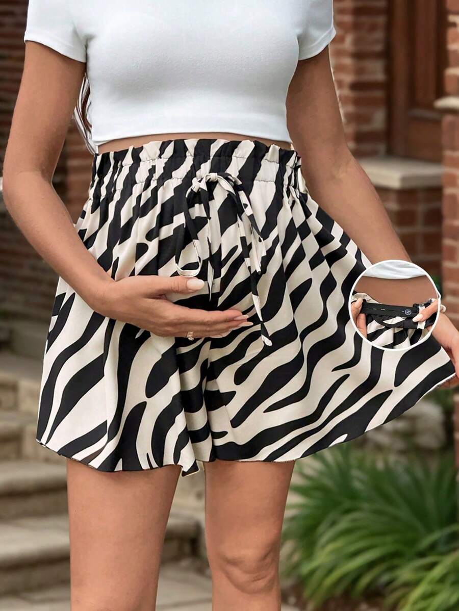 Summer Casual Loose Drawstring Maternity Activewear Bottoms