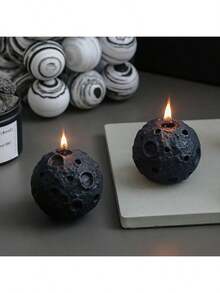 1PC Moon Aromatherapy Candle High-End Creative Ornaments Souvenirs Ball-Shaped Scented Candle Aromatherapy Gift Box Halloween,Spooky,Autumn,Festival,Holiday ,Winter,Holiday,Festival,Room Decor,Gifts Birthday Graduation - Black - View 7