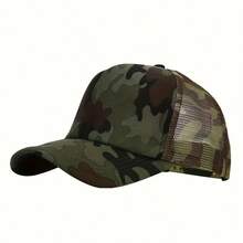 1pc/5pcs Camouflage Breathable Mesh Truck Driver Baseball Hat Men's And Women's Fashion Outdoor Leisure Sunshade Hat Breathable - Lightweight - Durable  Casual    None - 白色 - 查看 4