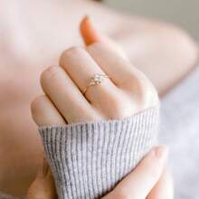 Delicate Women's Fashion Zirconia Wedding Waterdrop Ring Wedding Band Anniversary Gift Party Valentine's Day Engagement Women Jewelry - 金色 - 查看 4