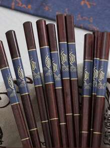 Wooden Japanese-Style Goldfish Home Chopsticks, Chinese Original Wood Sushi Chopsticks, Anti-Slip And Anti-Mildew,School Supplies