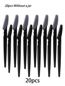 40/20件套黑色眉毛修剪器和剃须刀套装，眉毛修剪器和剃须刀，去角质和脱毛工具，身体脱毛修剪器和面部及眉毛剃刀套装，长柄刀片带精密保护盖，化妆，价格实惠，房间装饰，梳妆台，旅行，卧室，化妆配件，眉毛剃刀，便宜，圣诞礼物，化妆品，化妆工具，特价，礼物，女士礼物，圣诞礼物 - 黑色 - 查看 11