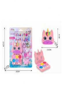 Cosméticos infantis, Maquiagem para crianças, Batom, Sombra para os Olhos, Blush em Pó, Kit de Maquiagem para Crianças para Meninas, Kit de Maquiagem para Crianças, Brinquedos que simulam Maquiagem, Presentes de Natal/Ano Novo/Aniversário, Adequado para idades entre 3 e 8 anos para Fantasiar-se, Brincar e Fazer Festa, Brinquedos Presentes de Natal e Aniversário para Meninas de 4, 5, 6, 7, 8, 9 e 10 anos, Brinquedos de Maquiagem Lavável para Crianças, Maquiagem para Crianças, Maquiagem para Crianças, Conjunto de Maquiagem para Crianças