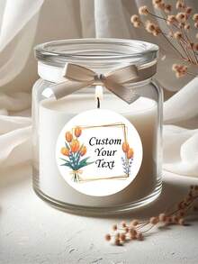 54-540Pcs Custom Text Wreath Stickers,Personalize Wedding Stickers,Customized Text Round Stickers,Customizable Thank You Stickers,Name Label Stickers,Birthday Stickers,Birthday Gifts,Party, Gift Bags/Boxes,Invitation,Elegant,Flower Crown,Perfect Creativity,Various Occasions,Etiquette,Personalized Logo School Supplies,Back To School - Style a - View 6