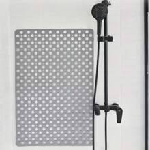 Square Non-Slip Bathroom Mat With Suction Cup And Round Hole Design Shower Anti-Fall Household Shower Massage Quick Drainage Mat