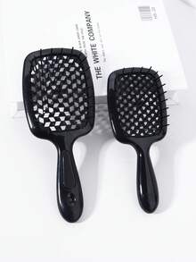 2 件大号和小号方形软毛发刷，适用于干湿发质或受损发质，适合女士、男士和儿童，返校季、旅行度假必备品，女士发饰 - 彩色 - 查看 5