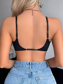 Women's Adjustable Crisscross Backless Seamless Smooth Wireless Bra, Multi-Way Wear Base Layer Underwear - Black - View 6