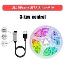 1set 40m/30m/20m/1m USB DIY Backlight LED Light Strip, RGB 2835 3-Key Flexible LED Strip Lights For TV Background, Living Room, Bedroom, Closet, Home Decor - 3 Button Controller - View 17