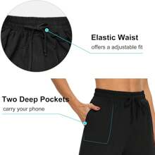 Womens Capri Pants Loose Yoga Pants Wide Leg Drawstring Comfy Lounge Pajama Capris Sweatpants With Pockets Back To School Halloween Christmas New Year