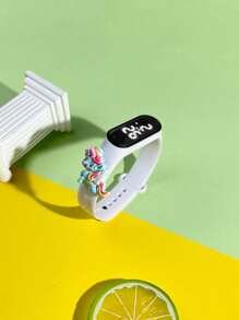 Set de 5 relojes digitales LED con diseño de unicornio colorido para niños, accesorio minimalista elegante y lindo con correa de goma, adecuado para niñas, estudiantes de primaria y secundaria, reloj deportivo LED tipo pulsera, regalo ideal para amigos en fiestas y cumpleaños