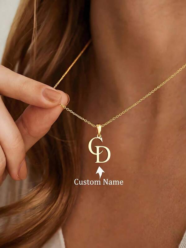 Personalized Custom Initial Necklace, Two Letter Necklace, Stainless Steel Double Initial Necklace, Couple Necklace, Personalised Gifts, Anniversary Gift, Christmas Gift