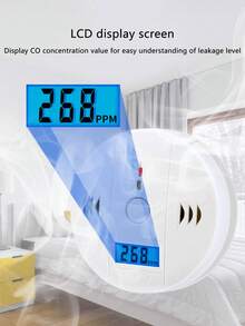 Carbon Monoxide Alarm For Home, Indoor Kitchen Cooker Poisoning Detector, CO Gas Leak Alarm (No AA Battery Included)