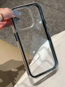 Apple Smart Fashion Phone Case With A High-End Feel, A Three-In-One Thickened And Hard Material, A Colorful Solid Color Frame, A Personalized Creative Pink, White, Black, Blue, Green, Minimalist Simple Fall Protection Full Coverage Transparent Feeling Colorful Phone Case Compatible With IPhone Waterproof Shockproof Anti-Fall Scratch Resistant