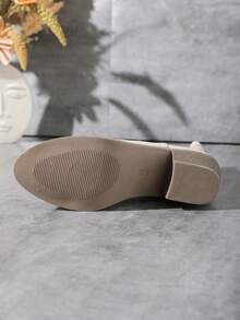 女式西式镂空及膝靴，复古时尚性感个性化百搭低跟舒适中筒靴，适合春秋季 - 白色 - 查看 8