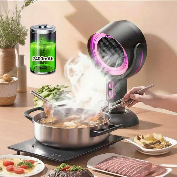 Desktop Smoke Exhaust Fan, Portable Hotpot/Barbecue/Grill Smoke Remover
